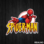 Yellow Text Logo - SpiderMan - Nalepnica