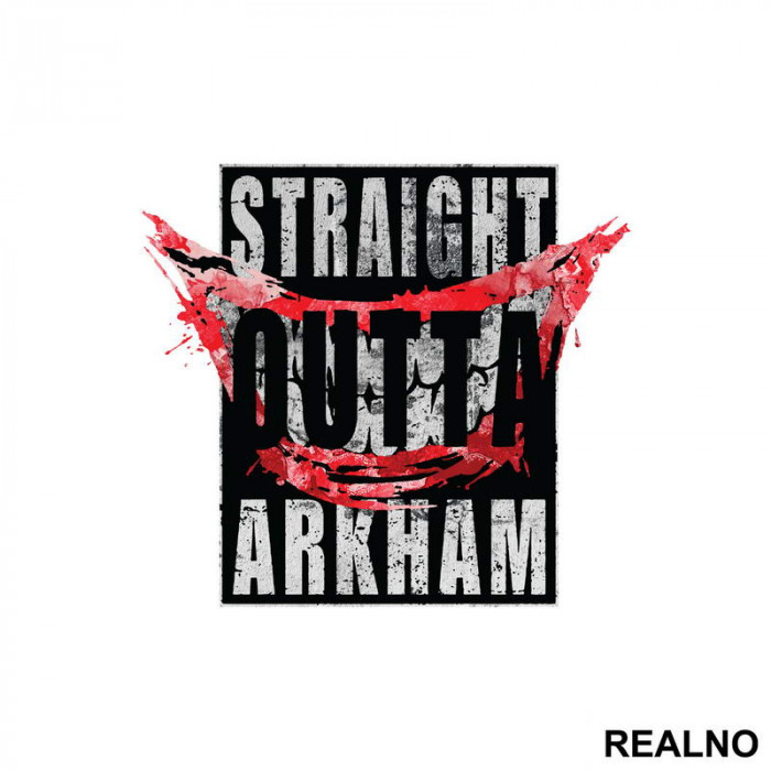 Straight Outta Arkham - Smile - Joker - Nalepnica