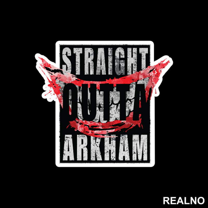 Straight Outta Arkham - Smile - Joker - Nalepnica