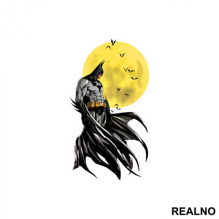 Yellow Moon At Night - Batman - Nalepnica