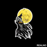 Yellow Moon At Night - Batman - Nalepnica