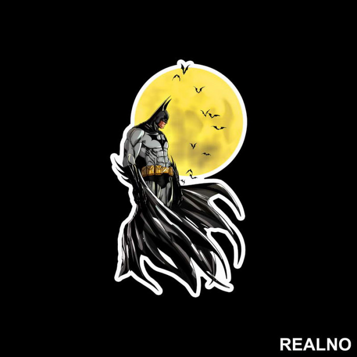 Yellow Moon At Night - Batman - Nalepnica