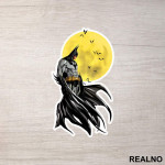 Yellow Moon At Night - Batman - Nalepnica