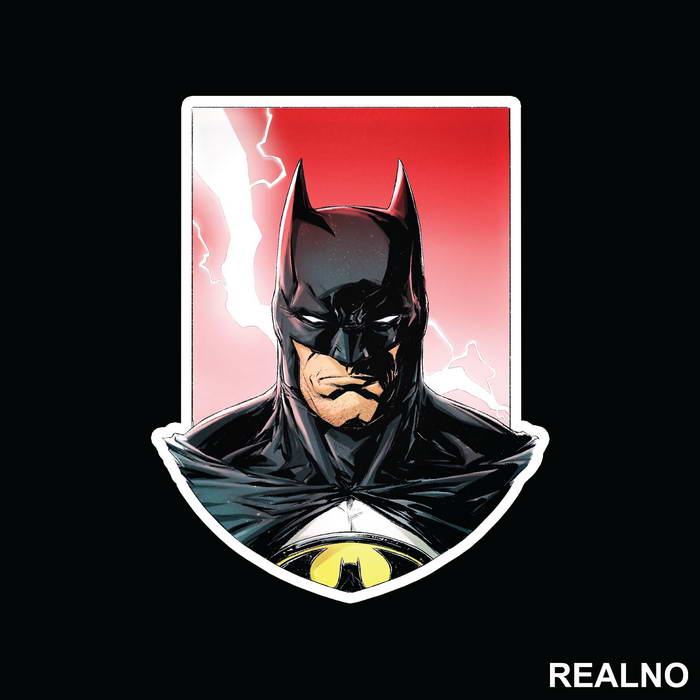 Lightning Strike - Face Portrait - Batman - Nalepnica