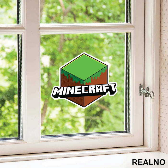 Grass Block Logo - Minecraft - Nalepnica