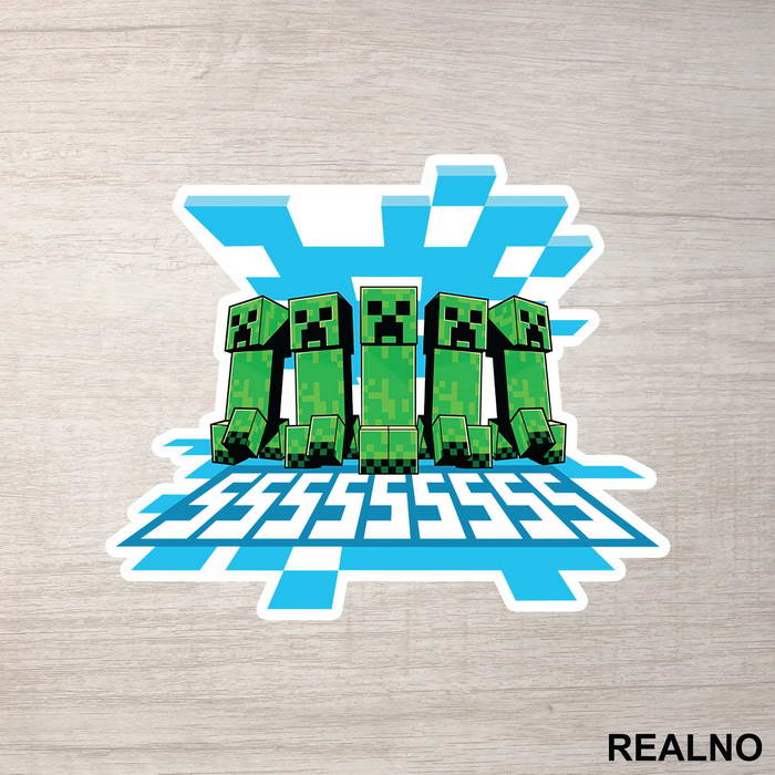 Creepers Walking Together - Minecraft - Nalepnica