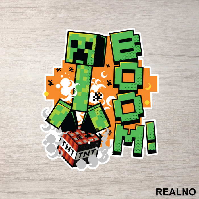 Creeper - Orange - Minecraft - Nalepnica