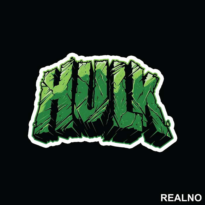Green Text Logo - Hulk - Avengers - Nalepnica