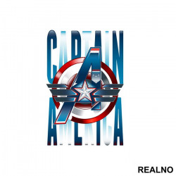 Shield And Logo - Captain America - Avengers - Nalepnica