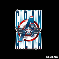 Shield And Logo - Captain America - Avengers - Nalepnica