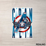 Shield And Logo - Captain America - Avengers - Nalepnica
