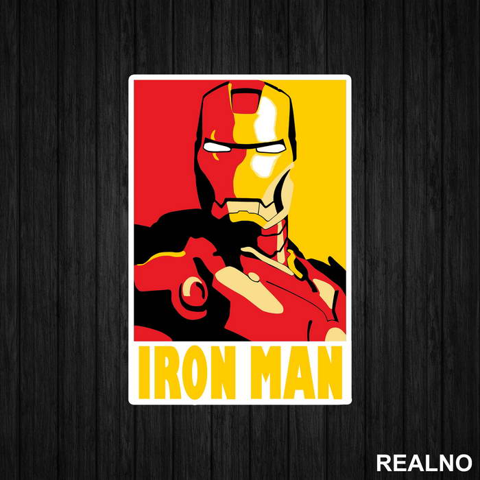 Red And Yellow - Iron Man - Avengers - Nalepnica