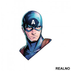 Head Illustration - Captain America - Avengers - Nalepnica