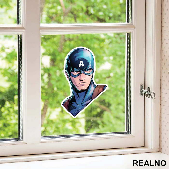 Head Illustration - Captain America - Avengers - Nalepnica