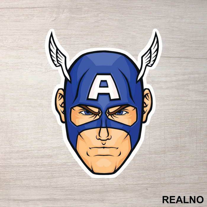 Head Drawing - Captain America - Avengers - Nalepnica