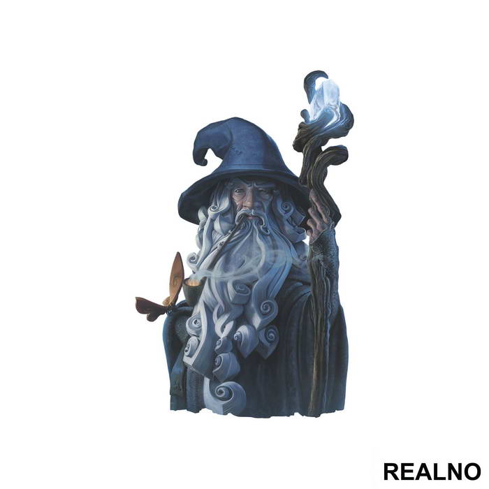 Gandalf With A Glowing Staff - Lord Of The Rings - LOTR - Nalepnica