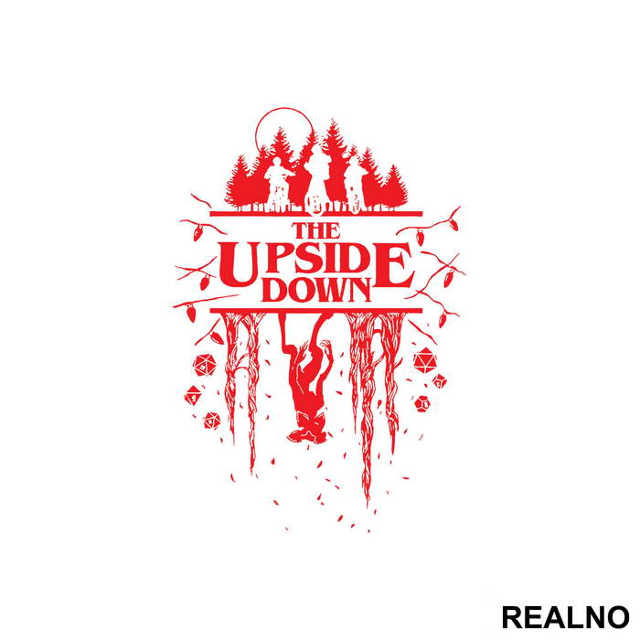 The Upside Down - Red - Stranger Things - Nalepnica