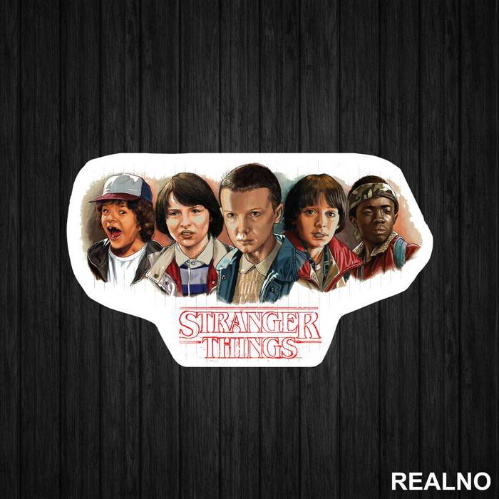 Portrait of the Eleven, Mike, Dustin, Lucas And Will - Stranger Things - Nalepnica