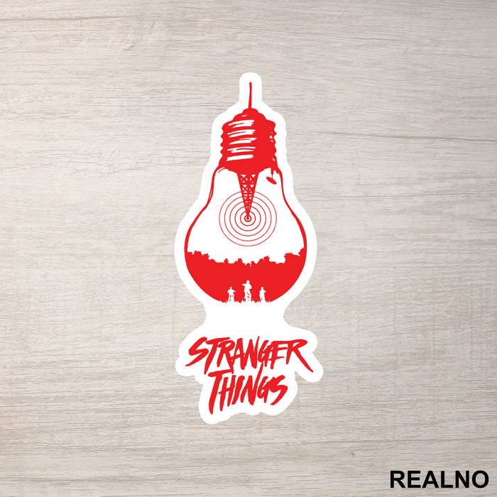 Red Bulb And Signal - Stranger Things - Nalepnica