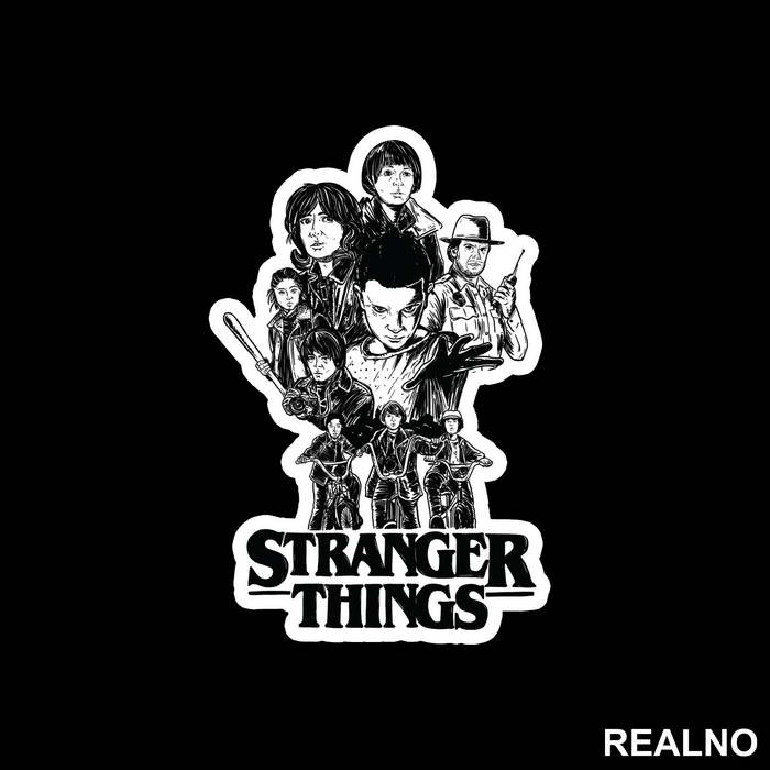 Black Drawing - Stranger Things - Nalepnica