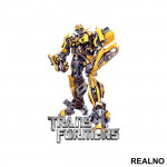 Bumblebee And Metallic Logo - Transformers - Nalepnica