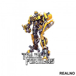 Bumblebee And Metallic Logo - Transformers - Nalepnica Bumblebee And Metallic Logo - Transformers - Nalepnica