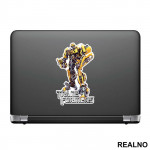 Bumblebee And Metallic Logo - Transformers - Nalepnica