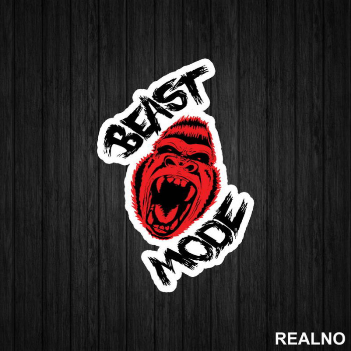 Beast Mode - Red Gorilla - Trening - Nalepnica
