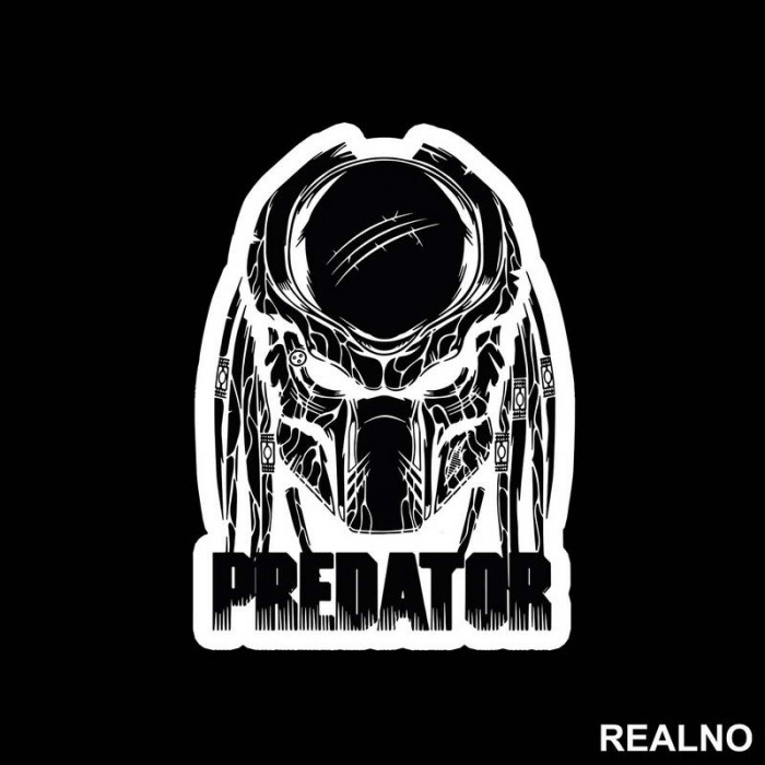 Skull Outline - Predator - Nalepnica