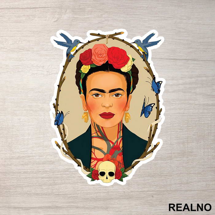 I never paint dreams or nightmares. I paint my own reality - Frida Kahlo - Nalepnica