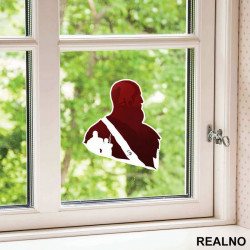 Red Silhouette - God Of War - Nalepnica