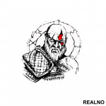 White And Black Lines - Kratos - God Of War - Nalepnica