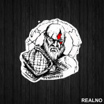 White And Black Lines - Kratos - God Of War - Nalepnica