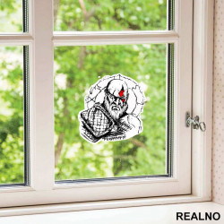 White And Black Lines - Kratos - God Of War - Nalepnica