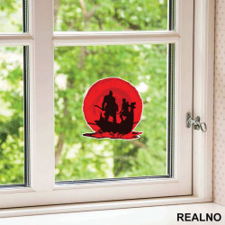 Red And Black - Ship - Kratos And Atreus - God Of War - Nalepnica