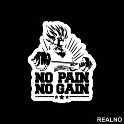 No Pain - No Gain - Goku - Dragon Ball - Nalepnica No Pain - No Gain - Goku - Dragon Ball - Nalepnica