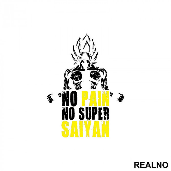 No Pain - No Super Saiyan - Goku - Dragon Ball - Nalepnica