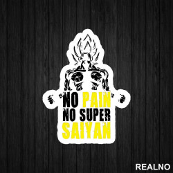 No Pain - No Super Saiyan - Goku - Dragon Ball - Nalepnica No Pain - No Super Saiyan - Goku - Dragon Ball - Nalepnica