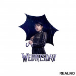 With An Umbrella - Rain - Wednesday - Sreda - Nalepnica
