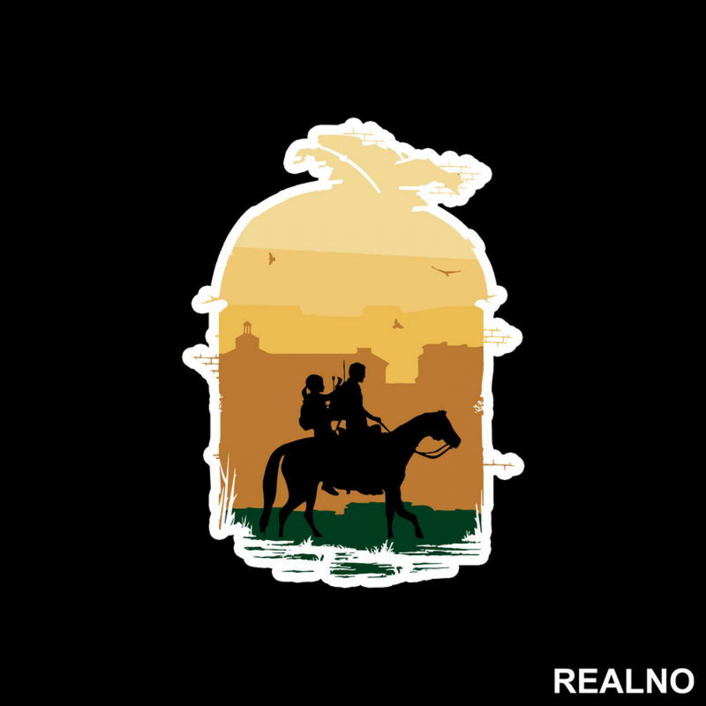 Ellie And Joel On The Horse The Last Of Us Nalepnica