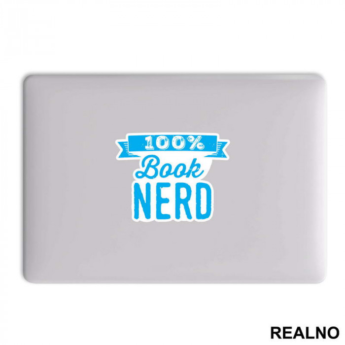 100 Percent Book Nerd - Blue - Books - Čitanje - Knjige - Nalepnica