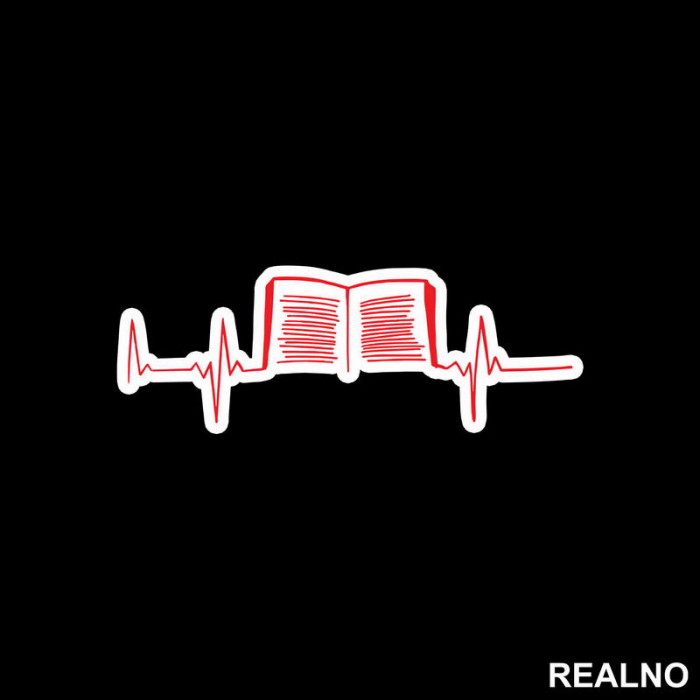 The Heartbeat Of The Book - Red - Books - Čitanje - Knjige - Nalepnica