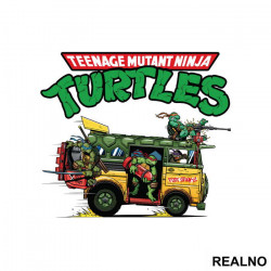 Turtle Van And Logo - Nindža Kornjače - Nalepnica Turtle Van And Logo - Nindža Kornjače - Nalepnica