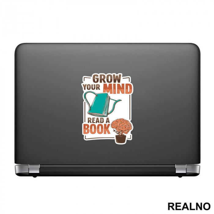 Grow Your Mind, Read A Book - Books - Čitanje - Knjige - Nalepnica