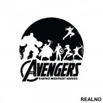 White Logo - Earth's Mightiest Heroes - Avengers - Nalepnica