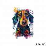 Wiener Dog Painting - Životinje - Nalepnica