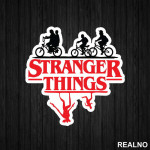 Red Logo - The Upside Down - Stranger Things - Nalepnica