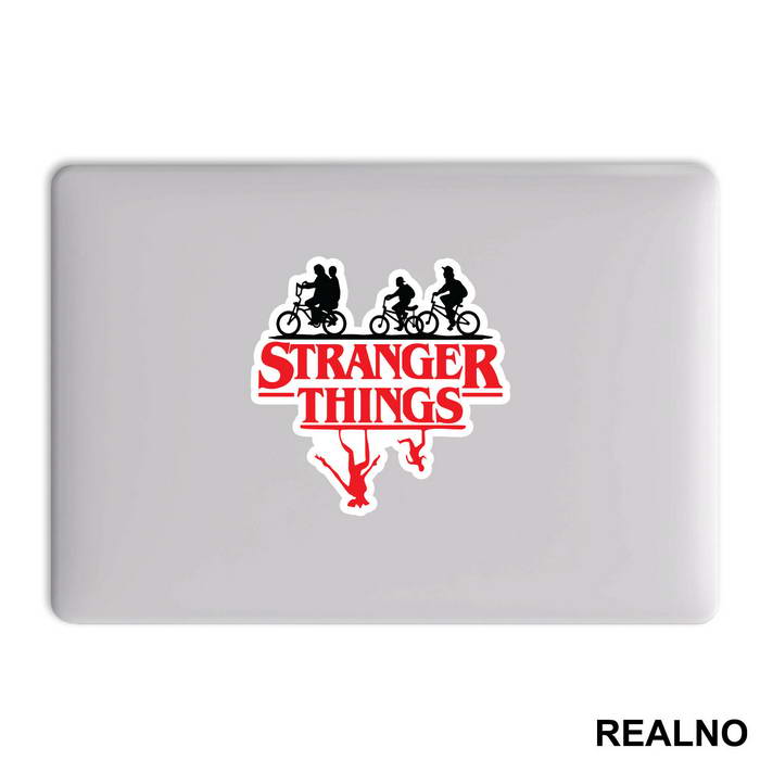 Red Logo - The Upside Down - Stranger Things - Nalepnica