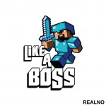 Steve Like A Boss - Minecraft - Nalepnica