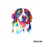 Bernese Mountain Dog Colorful Art - Životinje - Nalepnica